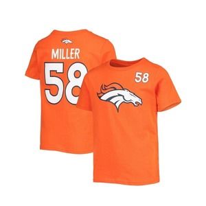 Denver Broncos Boys Von Miller Jersey T Shirt Orange Size XL